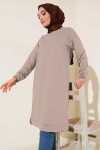   Yanları Yırtmaçlı Basic Uzun Tunik Vizon 1983