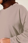   Yanları Yırtmaçlı Basic Uzun Tunik Vizon 1983