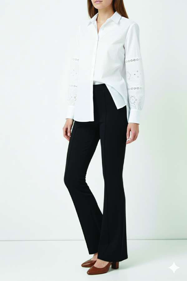 İspanyol Paça Pantolon A1106 Siyah