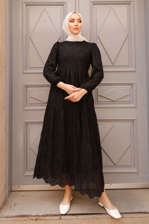 Dantelli Elbise Siyah 1073 Dantelli Elbise Siyah 1073