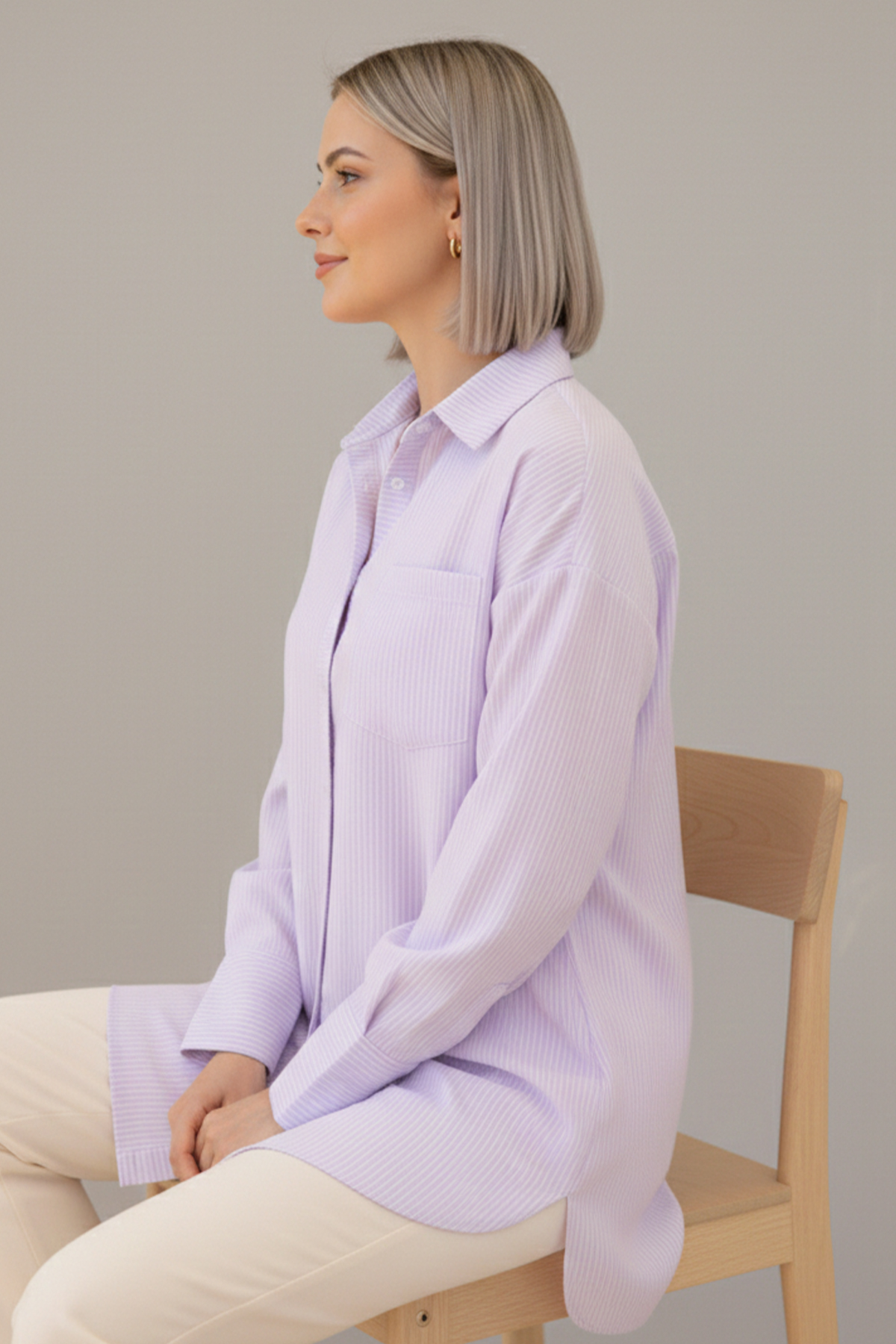 Çizgili Gömlek Lila 12020 Çizgili Gömlek Lila 12020