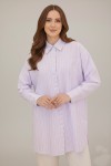  Çizgili Gömlek Lila 12022