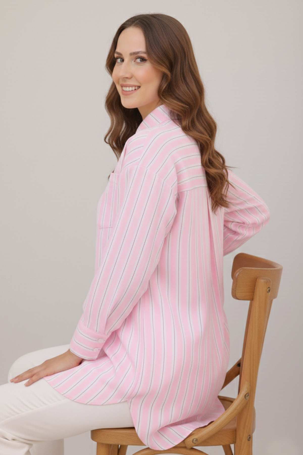 Çizgili Gömlek Pembe 12022 Çizgili Gömlek Pembe 12022