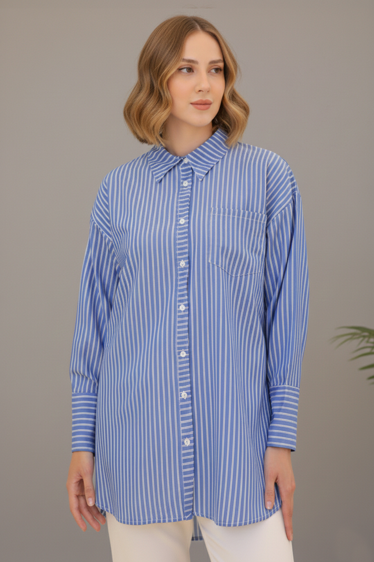 Çizgili Gömlek Lacivert 12023 Çizgili Gömlek Lacivert 12023