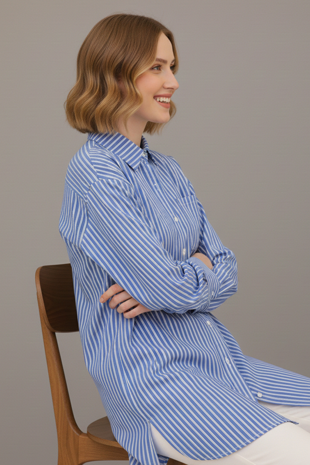 Çizgili Gömlek Lacivert 12023 Çizgili Gömlek Lacivert 12023