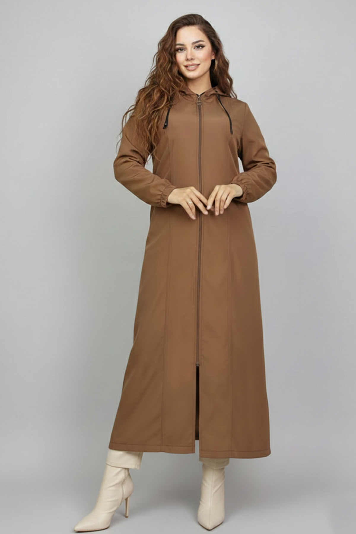  Mevsimlik Trençkot Taba 1305