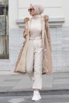 Yakasi Kürklü İçi̇ Peluş Bondi̇t Kaban Vizon 1601 Yakasi Kürklü İçi̇ Peluş Bondi̇t Kaban Vizon 1601