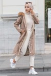 Yakasi Kürklü İçi̇ Peluş Bondi̇t Kaban Vizon 1601 Yakasi Kürklü İçi̇ Peluş Bondi̇t Kaban Vizon 1601