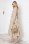  Düğme Detaylı Elbise Bej 2024
