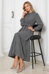 Düğme Detaylı Elbise Gri 2024