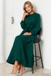 Düğme Detaylı Elbise Zümrüt Yeşili 2024
