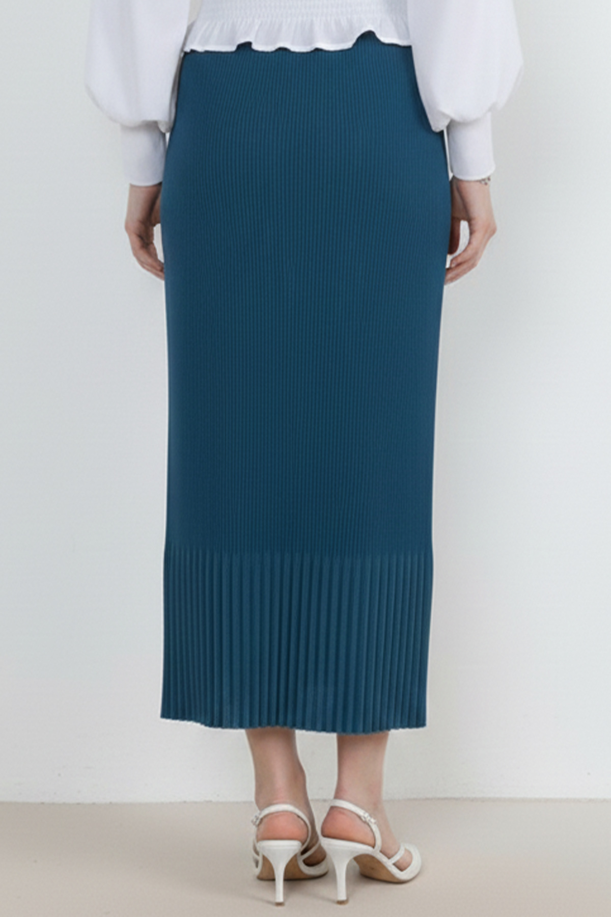 Piliseli Tesettür Etek İndigo 205