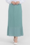  Piliseli Tesettür Etek Mint Yeşili 205