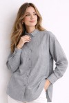  Çizgili Gömlek Gri 2057