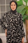 Desenli Elbise Siyah 2341 Desenli Elbise Siyah 2341