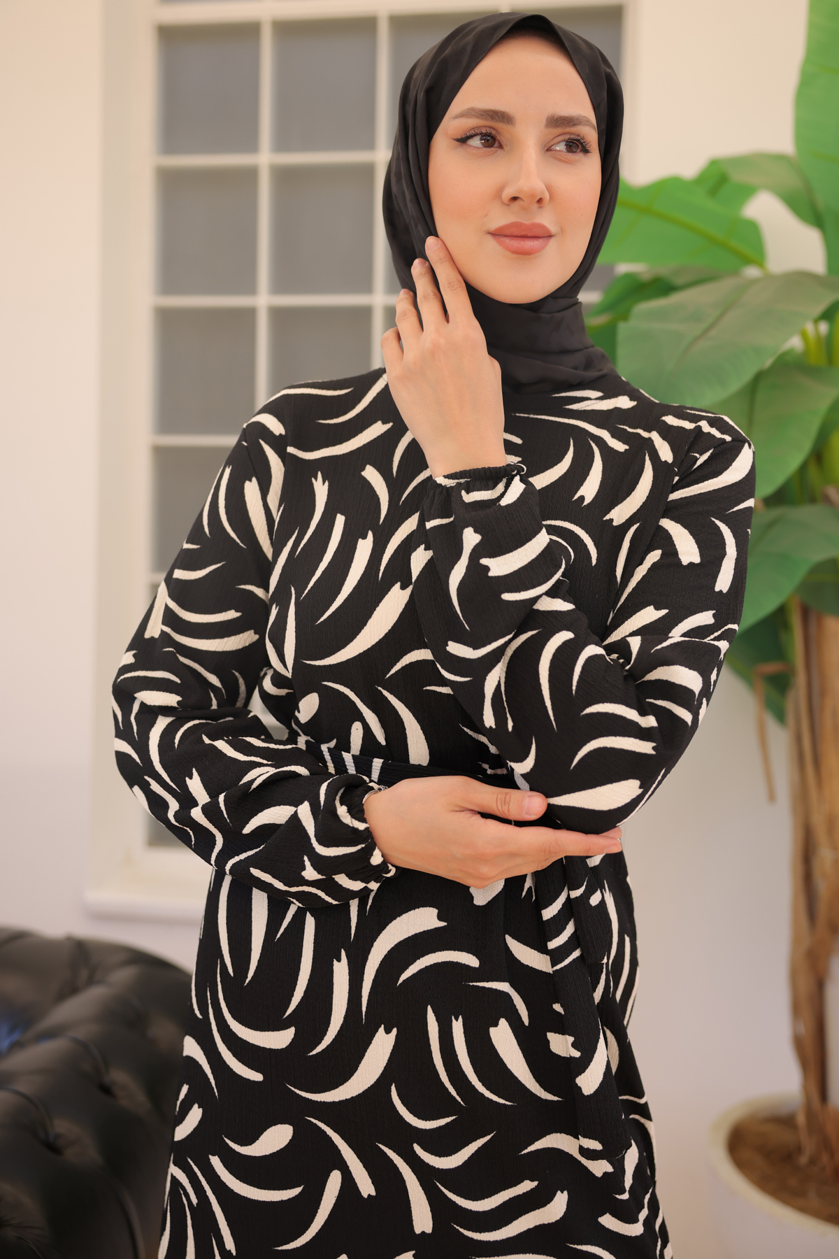 Desenli Elbise Siyah 2341 Desenli Elbise Siyah 2341