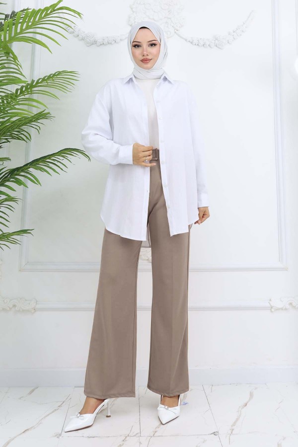 Bol Paça Palazzo Pantolon Vizon 3044 Bol Paça Palazzo Pantolon Vizon 3044