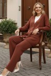 Cebi Taş Detaylı Triko Takım Kahverengi 4066 Cebi Taş Detaylı Triko Takım Kahverengi 4066