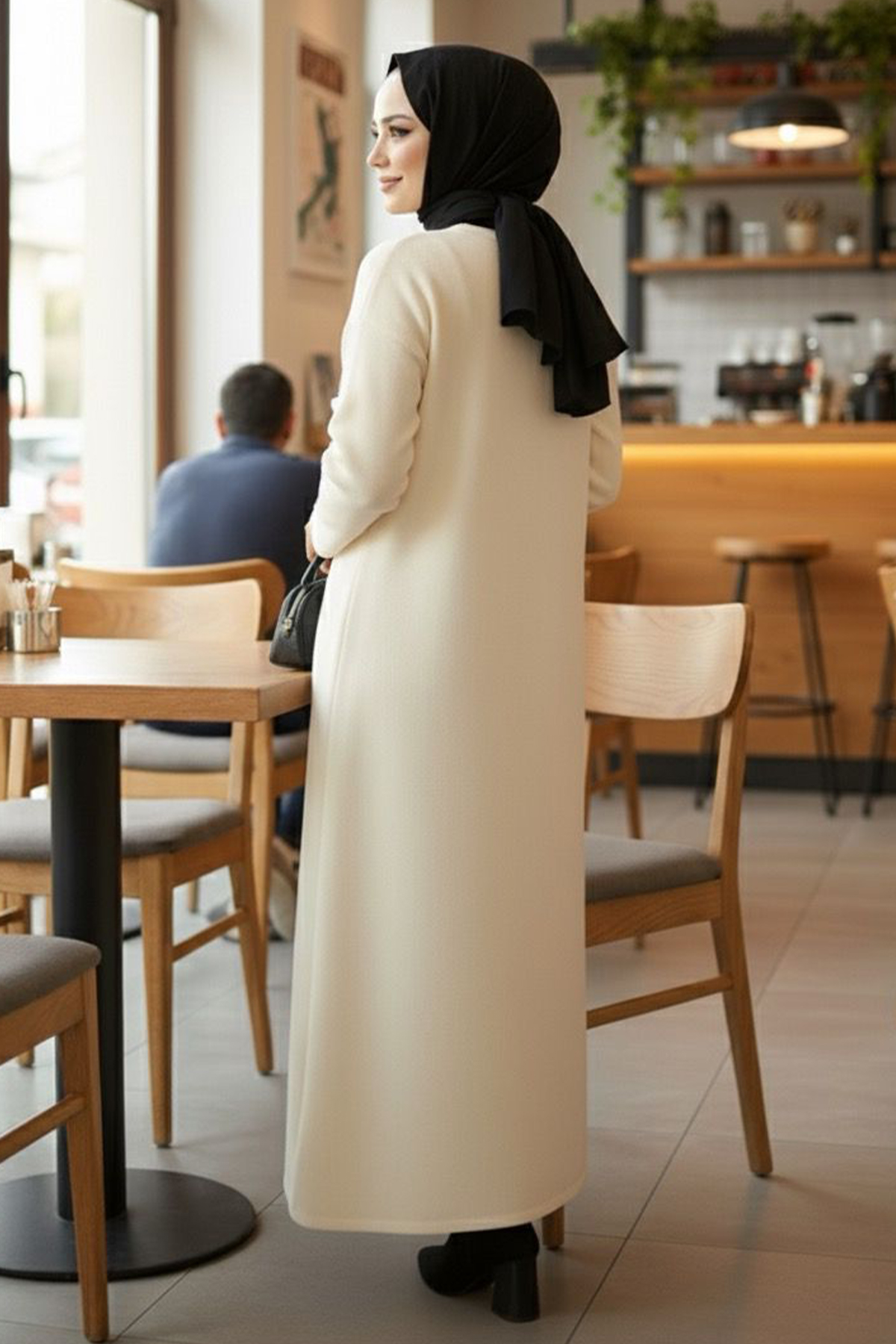 Kabartma Çiçekli Triko Elbise Taş Rengi 4121 Kabartma Çiçekli Triko Elbise Taş Rengi 4121