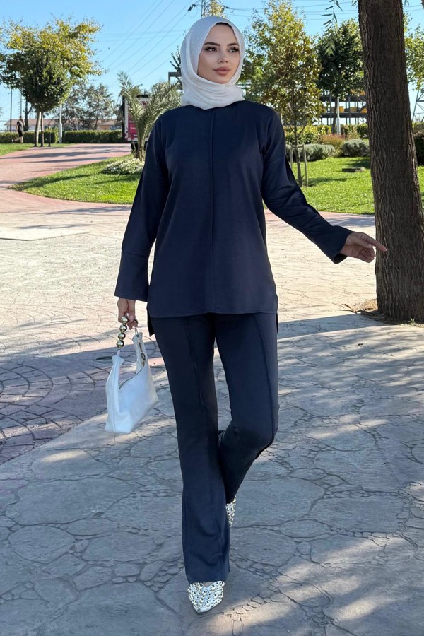 Dikiş Detaylı İkili Takım Z5689 Antrasit