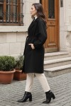  Kuşaklı Trençkot Siyah 61674