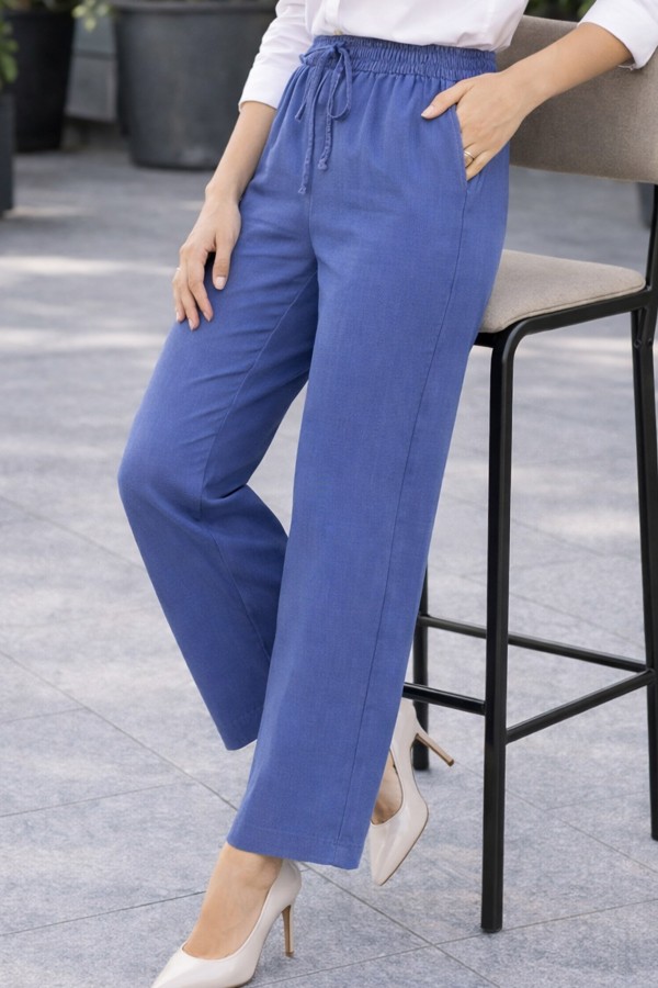 Beli Lastikli Kot Pantolon B6707 Lacivert Beli Lastikli Kot Pantolon B6707 Lacivert