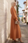  Boncuk Detaylı Elbise Tarçın 6809