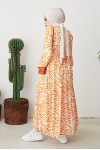 Zebra Desen Elbise Oranj 401 Zebra Desen Elbise Oranj 401