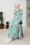 Zebra Desen Elbise Yeşil 401 Zebra Desen Elbise Yeşil 401