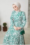 Zebra Desen Elbise Yeşil 401 Zebra Desen Elbise Yeşil 401