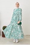 Zebra Desen Elbise Yeşil 401 Zebra Desen Elbise Yeşil 401