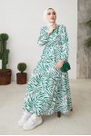 Zebra Desen Elbise Yeşil 401 Zebra Desen Elbise Yeşil 401