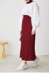 Piliseli Tesettür Etek Bordo 205 Piliseli Tesettür Etek Bordo 205