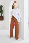 Kuşakli Tesettür Pantolon Taba 204 Kuşakli Tesettür Pantolon Taba 204