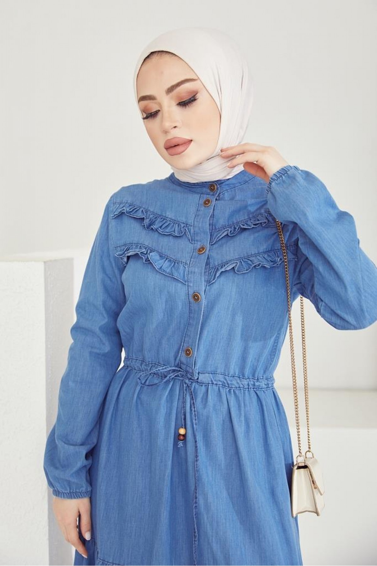 Kot Tesettür Elbi̇se Mavi 6717 Kot Tesettür Elbi̇se Mavi 6717