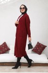 Uzun Triko Hırka Bordo 2447 Uzun Triko Hırka Bordo 2447