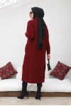 Uzun Triko Hırka Bordo 2447 Uzun Triko Hırka Bordo 2447