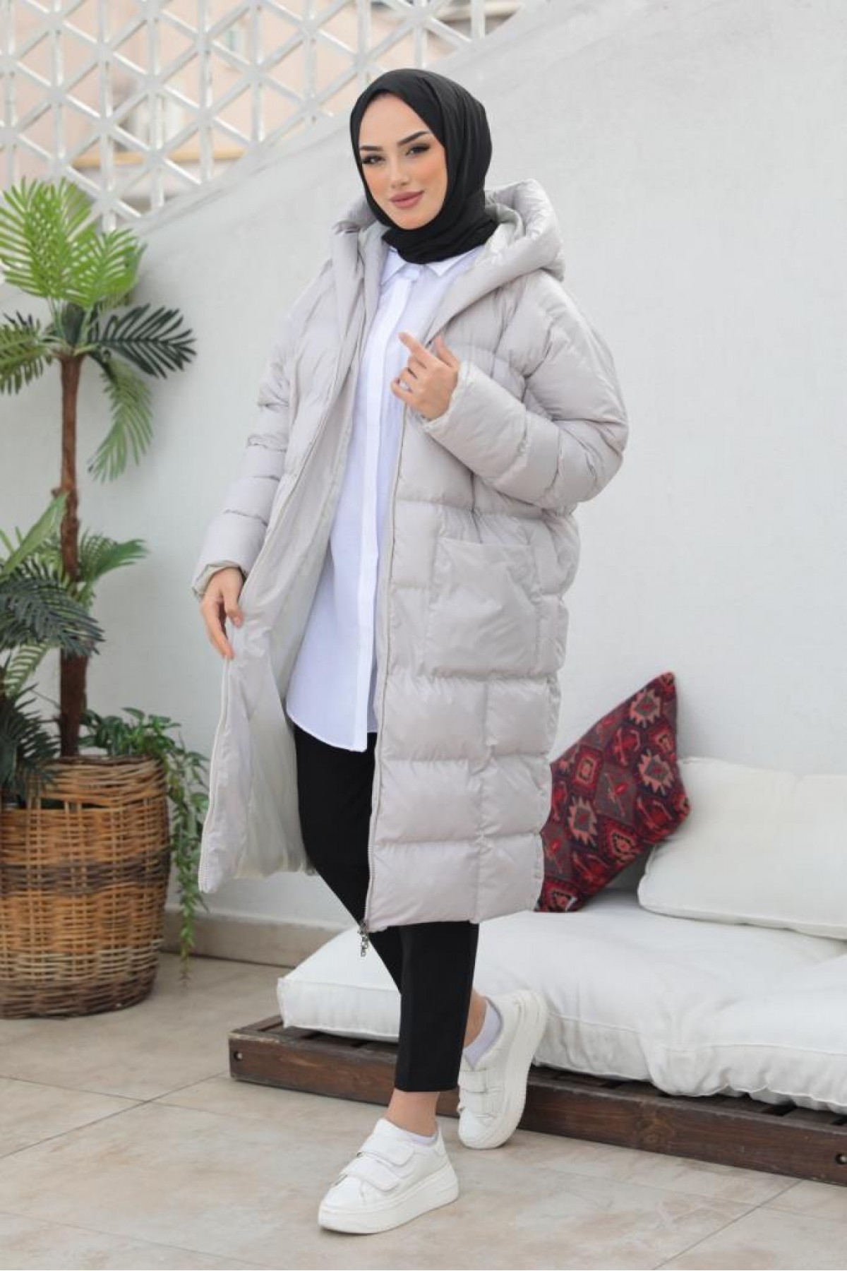 Oversize Şişme Mont Taş 2255 Oversize Şişme Mont Taş 2255