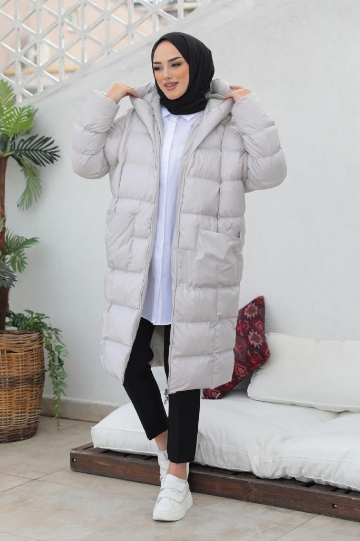 Oversize Şişme Mont Taş 2255 Oversize Şişme Mont Taş 2255