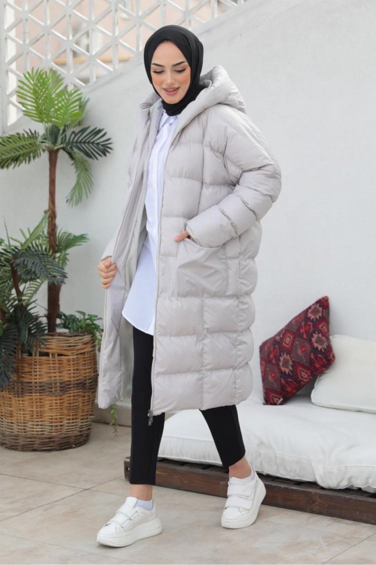 Oversize Şişme Mont Taş 2255 Oversize Şişme Mont Taş 2255