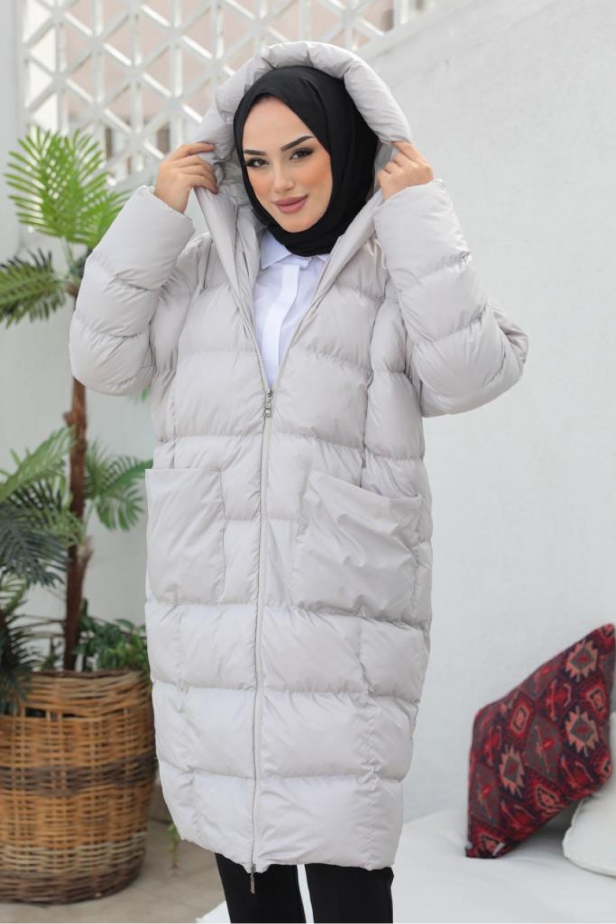 Oversize Şişme Mont Taş 2255 Oversize Şişme Mont Taş 2255