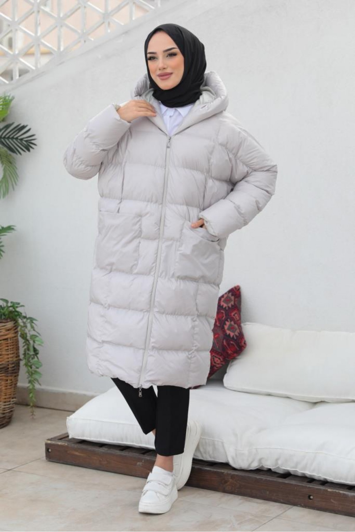 Oversize Şişme Mont Taş 2255 Oversize Şişme Mont Taş 2255