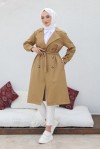 Tesettür Trençkot Camel 5853 Tesettür Trençkot Camel 5853