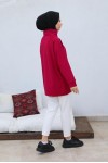 Raglan Kol İçi Şardonlu Tesetür Sweatshirt Bordo 10029 Raglan Kol İçi Şardonlu Tesetür Sweatshirt Bordo 10029