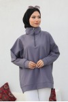 Raglan Kol İçi Şardonlu Tesetür Sweatshirt Gri 10029 Raglan Kol İçi Şardonlu Tesetür Sweatshirt Gri 10029