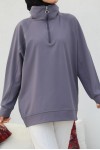 Raglan Kol İçi Şardonlu Tesetür Sweatshirt Gri 10029 Raglan Kol İçi Şardonlu Tesetür Sweatshirt Gri 10029