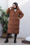Uzun Dolumlu Şişme Mont Taba 4444 Uzun Dolumlu Şişme Mont Taba 4444