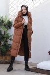 Uzun Dolumlu Şişme Mont Taba 4444 Uzun Dolumlu Şişme Mont Taba 4444
