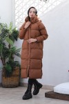 Uzun Dolumlu Şişme Mont Taba 4444 Uzun Dolumlu Şişme Mont Taba 4444