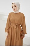 Tesettür Elbise Camel 424-1 Tesettür Elbise Camel 424-1